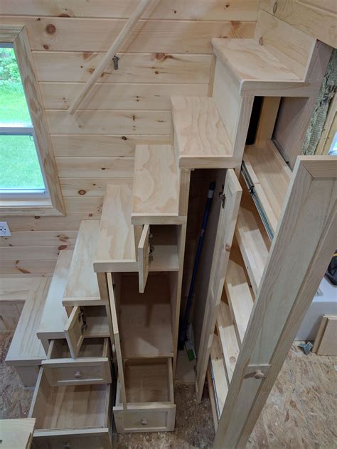 These Tiny House Stairs have plenty of storage. Three drawers, a large ...