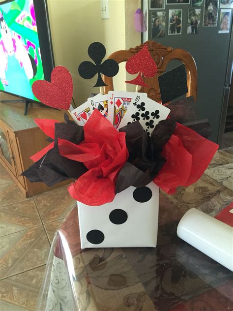 Casino themed birthday party centerpiece … | Casino party decorations ...