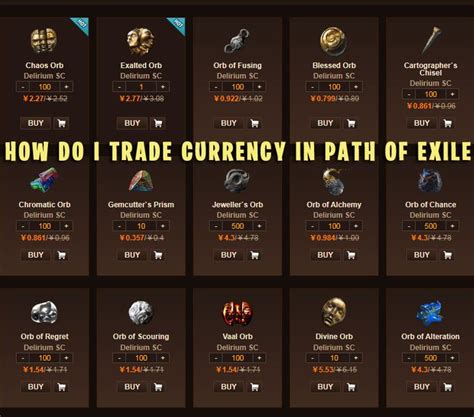 How Do I Trade Currency in Path of Exile