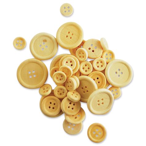 Krafty Kids Wood Craft Buttons - Natural, Package of 40 | BLICK Art Materials