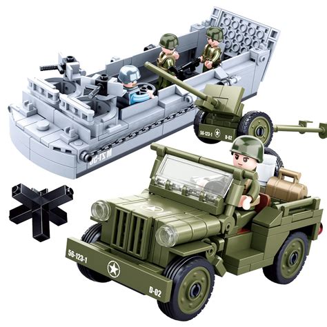 Buy World War 2 Landing Craft Building Toys WW2 Vehicle Brick Set, WWII Army Warship Boat Model ...