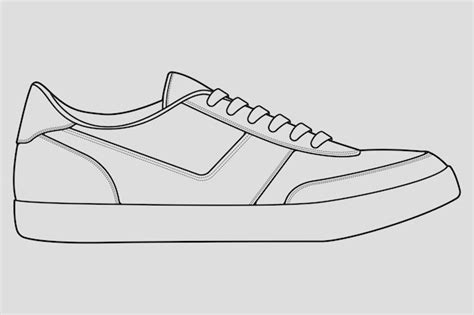 Premium Vector | Outline Cool Sneakers Shoes sneaker outline drawing vector Sneakers drawn in a ...