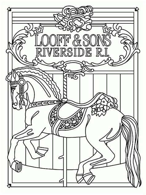 carousel horse coloring page - Clip Art Library