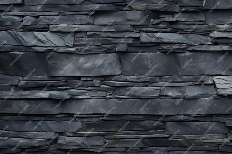 Premium AI Image | a wall of slate with a black stone background.