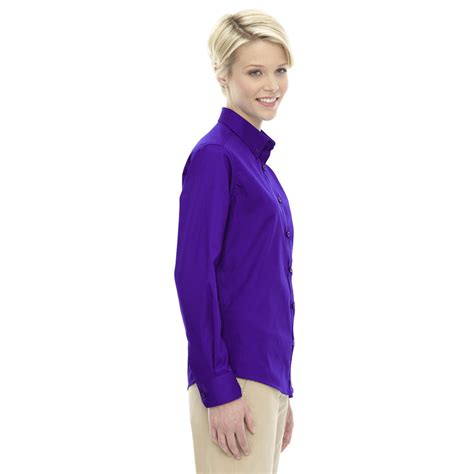 Core 365 Women's Campus Purple Operate Long-Sleeve Twill Shirt