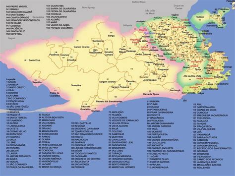 Rio de Janeiro neighborhood map - Map of Rio de Janeiro neighborhoods (Brazil)