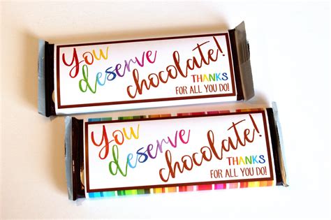 Free Printable Thank You Candy Bar Wrappers - Printable Word Searches