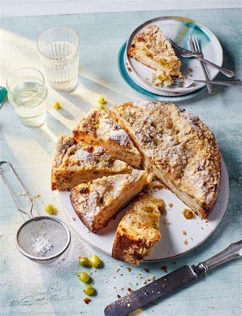 Gooseberry crumble cake recipe | Sainsbury`s Magazine