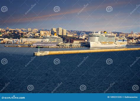 Marseille, France, Cruise Port. Lighthouse. Stock Image - Image of ...