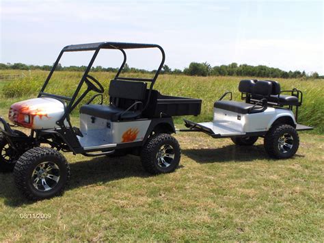 Cart with trailer | Golf cart accessories, Golf carts, Custom golf carts