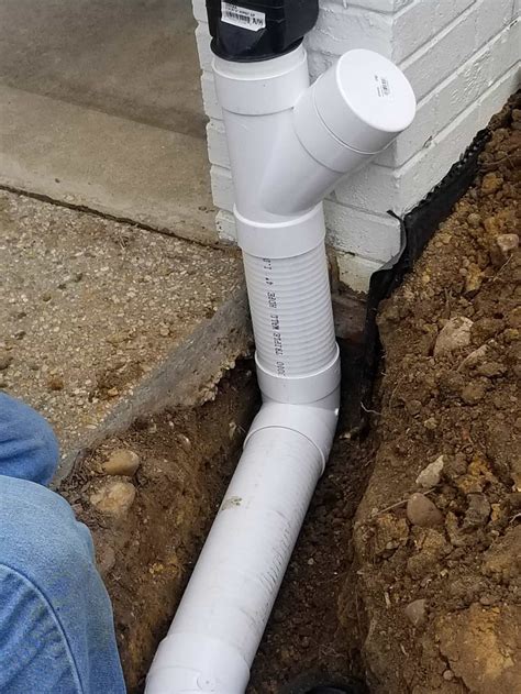 Underground Gutter Downspout Water Drainage Install Piping Rainwater | Images and Photos finder