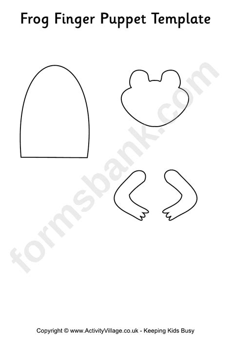 Frog Finger Puppet Template printable pdf download