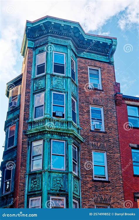 Bay Windows in Old Boston Apartment Stock Photo - Image of ...