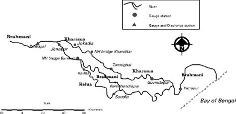 Index map of lower part of Brahmani river and its branches