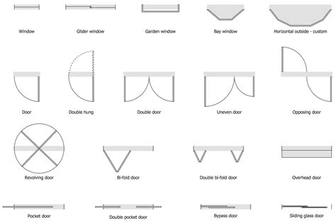 Door And Window Symbols Floor Plan - floorplans.click