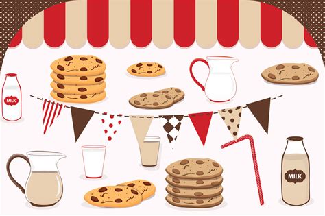 Milk and cookies clipart, Milk and cookies graphics (26983) | Illustrations | Design Bundles