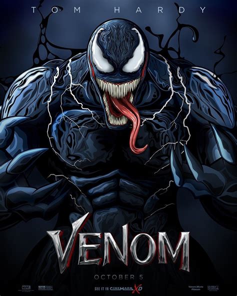 Venom Movie Poster MARVEL, Tom Hardy New 2018 Spider-Man collectors Cinemmark XD | Venom movie ...