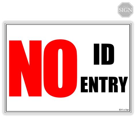 No ID No Entry Sign - Laminated Signage - A4 Size | Lazada PH