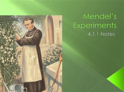 Mendel`s Experiments