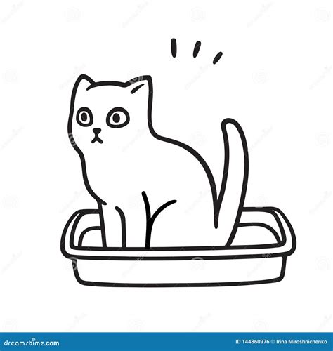 Cartoon cat pooping stock vector. Illustration of animal - 144860976