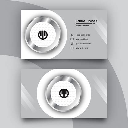 Modern Metallic Business Card Design Template Stock Illustration - Download Image Now - Abstract ...