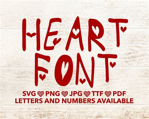 Heart Font SVG, Heart Font for Cricut, Heart Font SVG, PNG, Jpg, Ttf ...