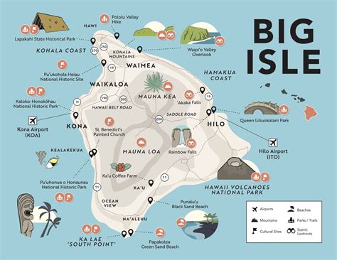 Hawaii Maps with Points of Interest, Airports and Major Attractions | Self-Guided Audio Tours ...