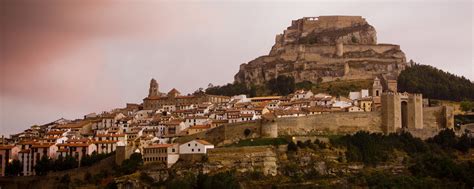 Morella Spain Pink Sky Over Town - Travel Inspires