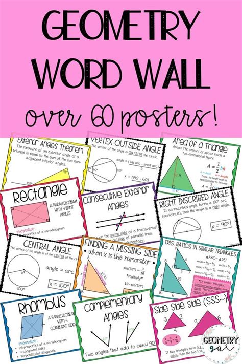 Geometry Posters Bundle [Geometry Word Wall] | Geometry words, Math ...