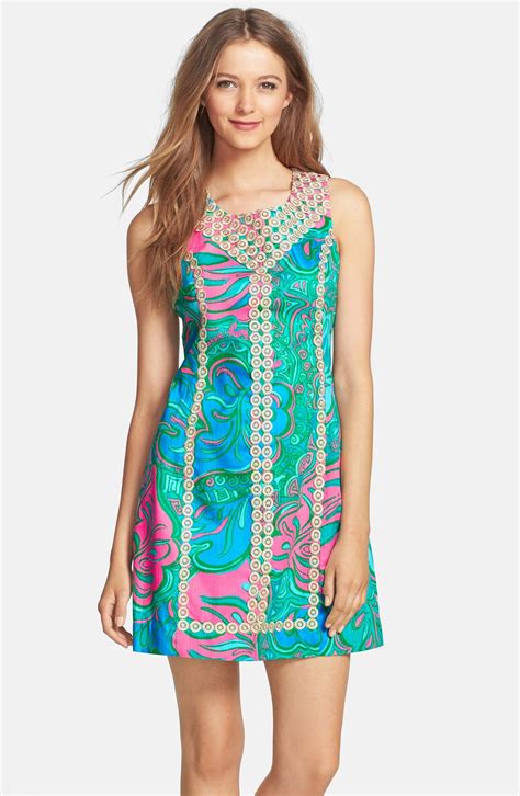 Lilly Pulitzer® 'MacFarlane' Print Lace Trim Cotton Shift Dress | Nordstrom