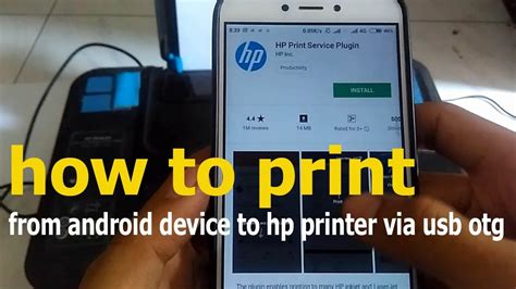 how to print from android phone to hp printer via usb otg without wifi printer - YouTube