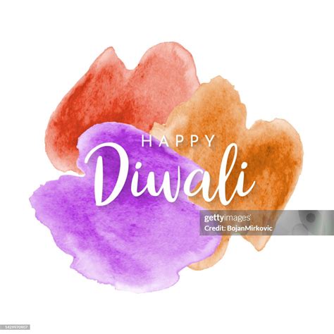 Happy Diwali Watercolor Card Background Vector High-Res Vector Graphic ...