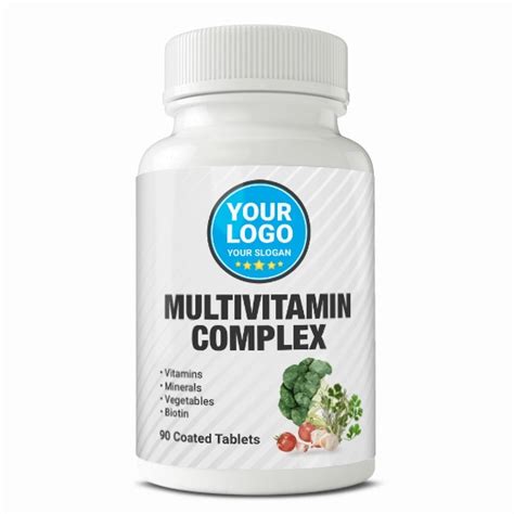 Private Label Multivitamin Complex, 90 Tablets, Vitamins, Minerals