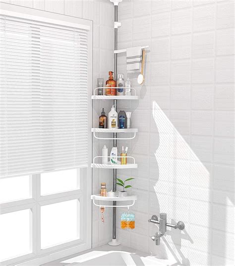 ADOVEL 4 Layer Corner Shower Caddy, Adjustable Shower Shelf, Constant ...