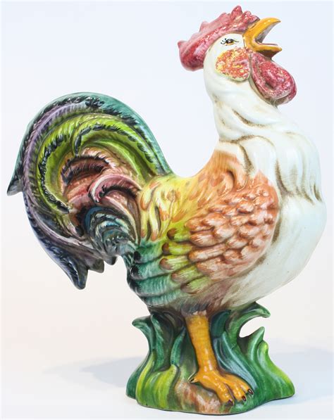 Italian Ceramic Rooster Centerpiece