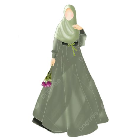 Muslimah Green Dress, Green Dress, Muslim, Dress PNG Transparent Clipart Image and PSD File for ...