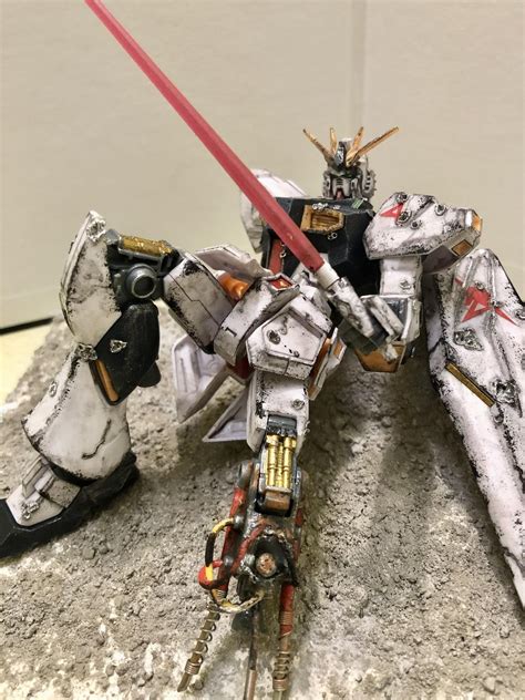 EG nu gundam battle damage diorama : r/Gunpla