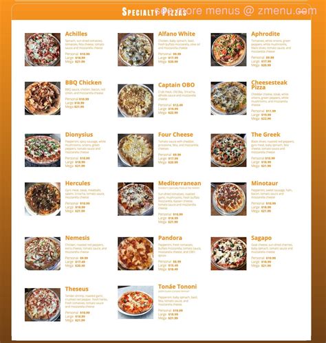 Online Menu of OBO Pizza Restaurant, Waldorf, Maryland, 20602 - Zmenu