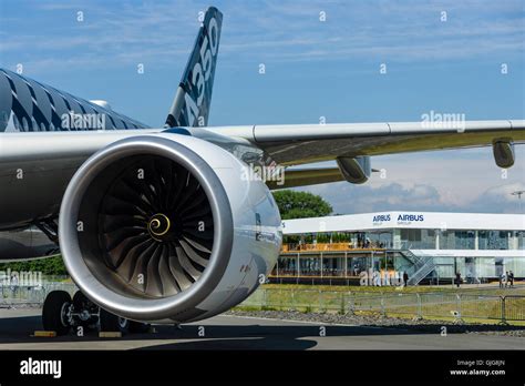 Turbofan engine of the newest airplane Airbus A350-900 XWB Stock Photo - Alamy