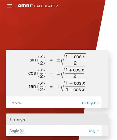 4 Best Half Angle Formula Calculator Sites You Can Find - JSCalc Blog