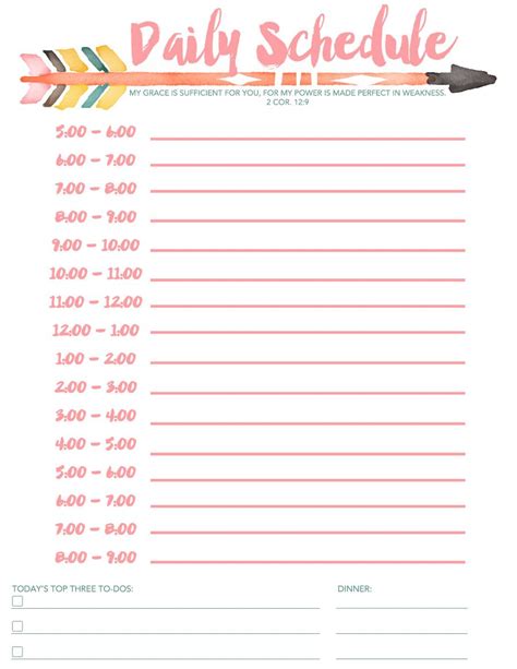 Daily Schedule Free Printable | Daily schedule template, Homeschool schedule printable, Schedule ...