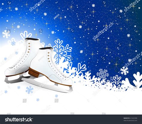 Ice Skates Winter Background Design Stock Vector Illustration 41422390 ...