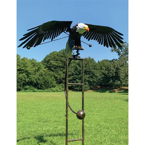 72" Black and Gray Eagle Rocker Outdoor Garden Stake | Grey eagle ...