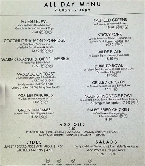 Wilde Kitchen Menu, Menu for Wilde Kitchen, Teneriffe, Brisbane ...