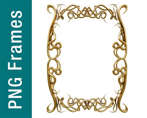 Gold Frames Clipart Gold Border Frames Clipart Golden Frame - Etsy