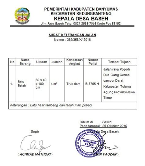 10 Contoh Surat Jalan Barang, Lengkap dengan Formatnya!