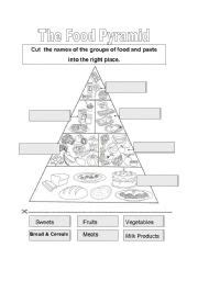 Food pyramid - ESL worksheet by PatyPariz