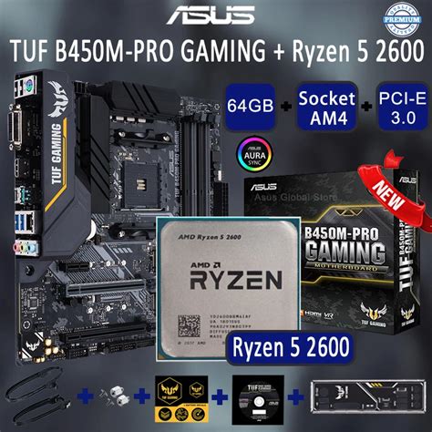 Asus Tuf B450m-pro Gaming B450 With Ryzen 2600 Motherboard