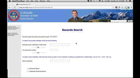 Colorado Secretary Of State Business Search