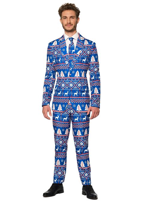 Blue Nordic Christmas Men's Suitmeister Suit